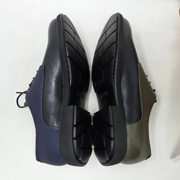 CAMPER TWINS TWS BLACK OLIVE BLUE LEATHER DERBY DUAL COLOR SHOES MENS 12 NEW - Picture 5 of 10